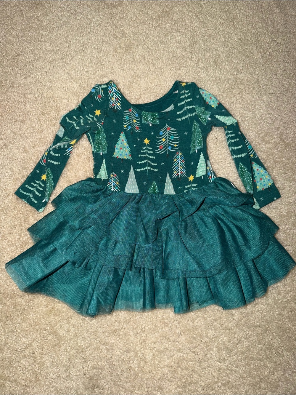 Little Sleepies Green Tiered Tulle Holiday Tree Dress